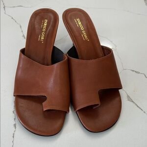 Women's Tan Leather Mules